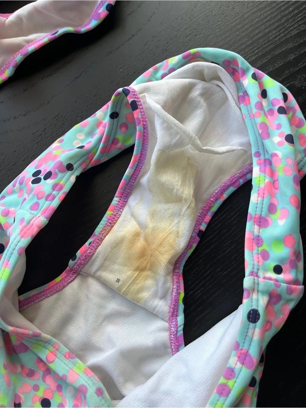 Xhilaratio Colorful Confetti Dot Pattern 2-Piece Ruffled Swimsuit Size L (10-12)